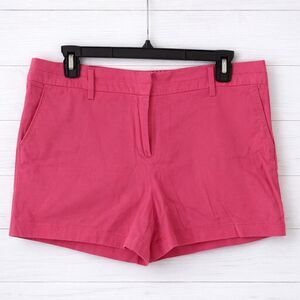 British Khaki Bright Pink Cotton Stretch Shorts Womens Size 12